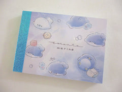 Cute Kawaii Q-lia Marine Ocean Animal Whale beach blue Mini Notepad / Memo Pad - Stationery Designer Writing Paper Collection