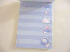 Cute Kawaii Q-lia Marine Ocean Animal Whale beach blue Mini Notepad / Memo Pad - Stationery Designer Writing Paper Collection