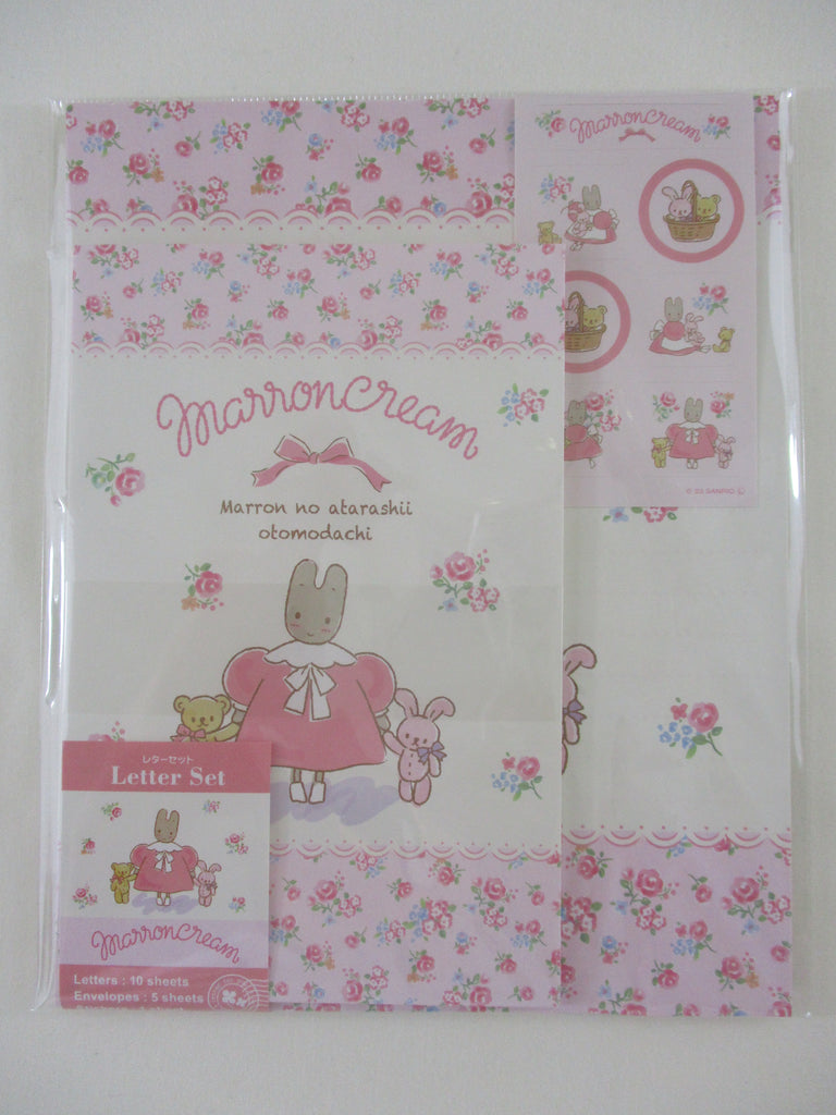 Cute Kawaii Sanrio Marron Cream Letter Set Pack - Stationery Writing Paper Envelope Penpal