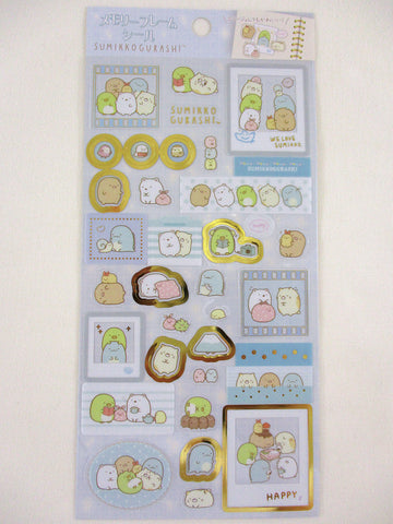 Cute Kawaii San-X Sumikko Gurashi Happy Time Friends Picture Strips Sticker Sheet 2024 B Blue - for Planner Journal Scrapbook Craft Stationery Agenda Schedule