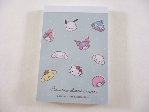 Cute Kawaii Kamio Sanrio Characters Corocoro Face Collection Hello Kitty Purin Cinnamoroll My Melody Kuromi Pochacco Mini Notepad / Memo Pad - Stationery Designer Paper Collection