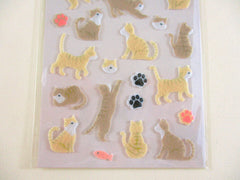 Cute Kawaii Shan Le Felt Paper Sticker Sheet - Cat Kitty Feline - for Journal Planner Craft Organizer Calendar