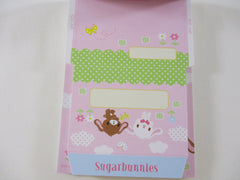 Cute Kawaii Collectible Vintage HTF Sanrio Sugar Bunnies 2009 4 x 6 Inch Notepad / Memo Pad - Stationery Designer Paper Collection