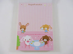 Cute Kawaii Collectible Vintage HTF Sanrio Sugar Bunnies 2009 B 4 x 6 Inch Notepad / Memo Pad - Stationery Designer Paper Collection