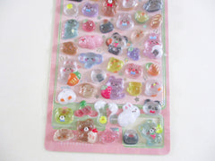 Cute Kawaii BonBon Candy Drop Seal Sticker Sheet - Animal Bear Bunny Zoo Egg Strawberry Fruit - for Journal Planner Craft Agenda Organizer Scrapbook Stationery