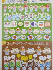 Cute Kawaii Ryu Green Chocolate Dessert Fruit Ice Cream Sandwich Sticker Sheet - for Journal Planner Craft Agenda Organizer Scrapbook