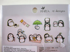 Cute Kawaii Nekoni Stickers Flake Sack - Penguin Picnic Winter Cold - for Journal Planner Craft Scrapbook Collectible Diary Project Gift