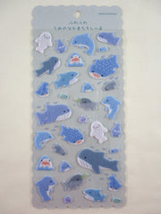 Cute Kawaii Kamio Felt Sticker Sheet - Dolphin Whale Shark Fish Ocean Animals Beach - for Journal Planner Craft Agenda Organizer Scrapbook Gift