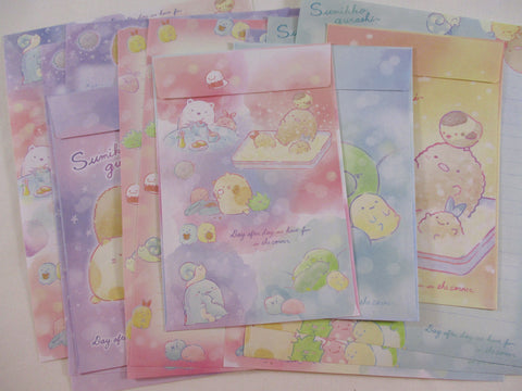 Cute Kawaii San-X Sumikko Gurashi Rainbow Sky Bubble Letter Sets - Writing Paper Envelope Stationery Penpal Gift