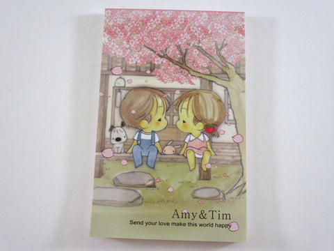 Cute Kawaii Amy and Tim 4 x 6.5 Inch Notepad / Memo Pad - Stationery Designer Paper Collection Gift