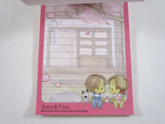 Cute Kawaii Amy and Tim 4 x 6.5 Inch Notepad / Memo Pad - Stationery Designer Paper Collection Gift