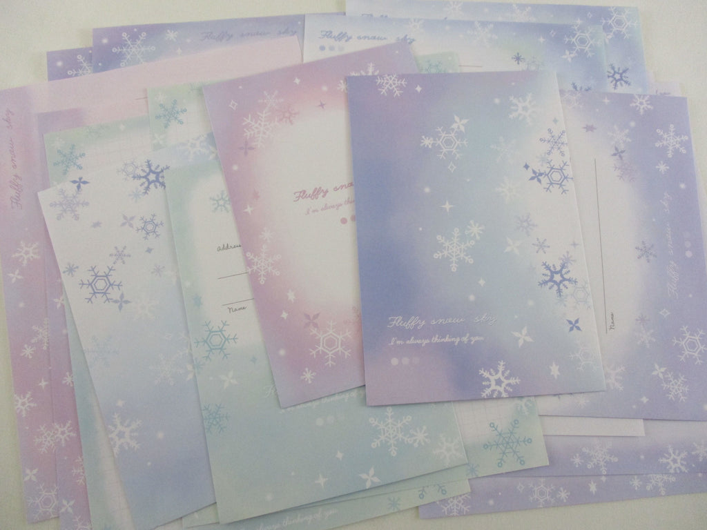 Cute Kawaii Crux Fluffy Snow Letter Sets Stationery - writing paper envelope