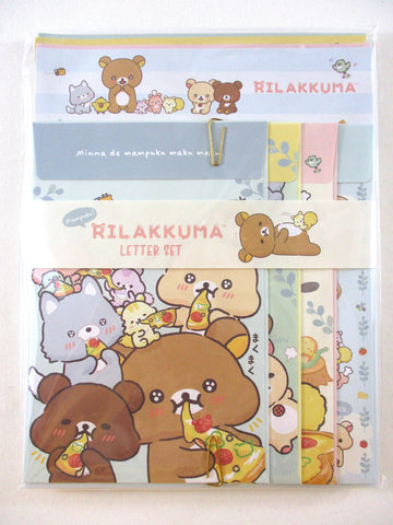 Cute Kawaii San-X Rilakkuma Pizza Party Letter Set Pack - 2024 A - Stationery Writing Paper Envelope Penpal