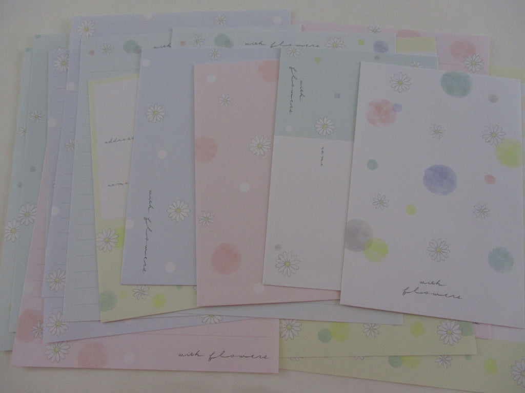 Cute Kawaii Kamio with Flowers dots Letter Sets - Stationery Writing Paper Envelope Penpal