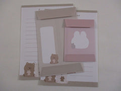 Cute Kawaii Crux Fuwatto Time Dog Rabbit Bear Mini Letter Sets -Small Writing Note Envelope Set Stationery