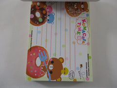 Cute Kawaii VHTF Vintage Rare Collectible Crux Bear Kuma Cafe Time 4 x 6 Inch Notepad / Memo Pad - Stationery Designer Paper Collection Gift