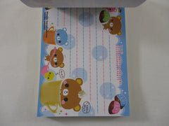 Cute Kawaii VHTF Vintage Rare Collectible Crux Bear Kuma Cafe Time 4 x 6 Inch Notepad / Memo Pad - Stationery Designer Paper Collection Gift