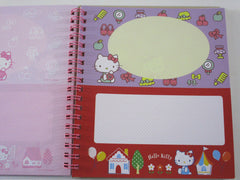 Cute Kawaii Sanrio Hello Kitty 6.25 x 7.25 in Creative DIY Spiral Notebook Notepad - Stationery Designer Paper Collection Journal Scrapbook - preowned