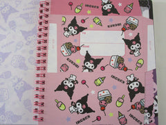 Cute Kawaii Sanrio Kuromi 6.25 x 7.25 in Creative DIY Spiral Notebook Notepad 2010 - Stationery Designer Paper Collection Journal Scrapbook - preowned