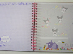 Cute Kawaii Sanrio Kuromi 6.25 x 7.25 in Creative DIY Spiral Notebook Notepad 2010 - Stationery Designer Paper Collection Journal Scrapbook - preowned