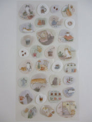 Cute Kawaii MW Quiet Life Series - A - Cat Feline Home Serene Tea Coffee Time Sticker Sheet - for Journal Planner Craft