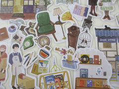 Bookstore and Antique Style Store theme Lifestyle Town Flake stickers Mix - 30 pcs BGM