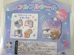 Cute Kawaii Q-Lia Bear Cat Penguin Unicorn Friends Mugyutto Flake Stickers Sack - for Journal Planner Craft Scrapbook Agenda Gift Diary Decor