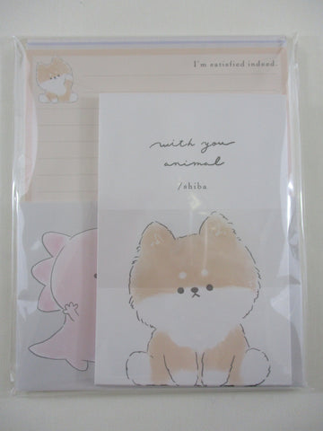 Cute Kawaii Animal Dog Dino Raccoon Letter Set Pack - Stationery Writing Paper Penpal