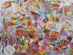 Grab Bag Stickers: 80 pcs FOOD theme flake stickers