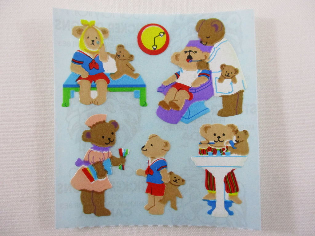 Sandylion Rare Bear Dentist Sticker Sheet / Module - Vintage & Collectible