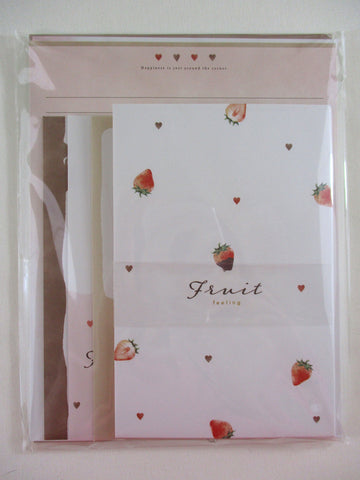 Cute Kawaii Crux Strawberry Fruit Letter Set Pack - Stationery Writing Paper Penpal Gift