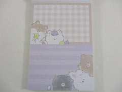 Cute Kawaii Q-Lia Animals Fuwa Moko Purple 4 x 6 Inch Notepad / Memo Pad - Stationery Designer Paper Collection