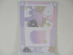 Cute Kawaii Q-Lia Animals Fuwa Moko Purple 4 x 6 Inch Notepad / Memo Pad - Stationery Designer Paper Collection