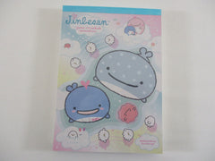 Cute Kawaii San-X Jinbesan Whale 4 x 6 Inch Notepad / Memo Pad - A - Stationery Designer Paper Collection