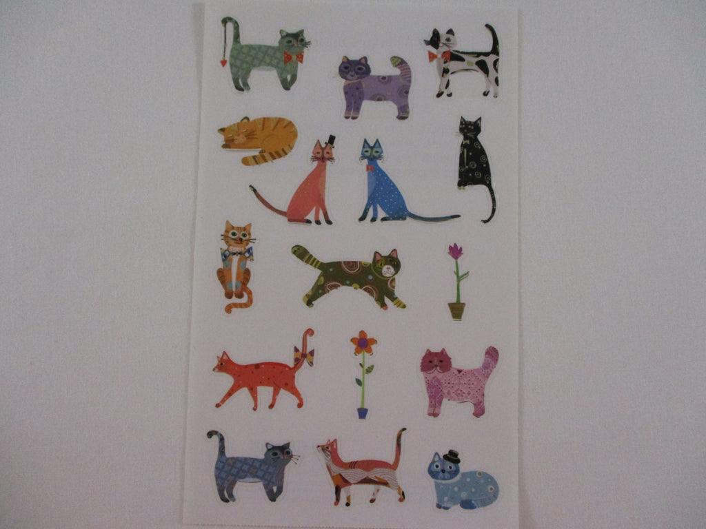 Mrs Grossman Turnowsky Cat Kitten Kitty Feline Pet Sticker Sheet / Module - 4 x 6.5 in - Vintage & Collectible - Stationery Journal Scrapbook Diary Notebook Planner Schedule Gift