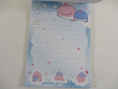 Cute Kawaii San-X Jinbesan Whale 4 x 6 Inch Notepad / Memo Pad - B - Stationery Designer Paper Collection