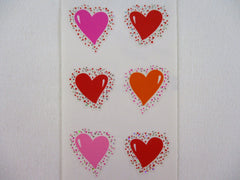 Mrs Grossman Twinkle Hearts Love Valentine Sticker Sheet / Module - Vintage & Collectible - Stationery Journal Scrapbook Diary Notebook Planner Schedule Gift