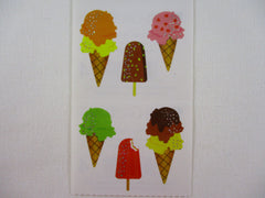 Mrs Grossman Cool Treats Ice Cream Cone Reflections A Sticker Sheet / Module - Vintage & Collectible - Stationery Journal Scrapbook Diary Notebook Planner Schedule Gift