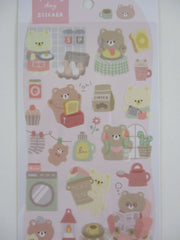 Cute Kawaii Crux Yururu Home Activities Series Sticker Sheet - Bear Breakfast Laundry Reading - for Journal Planner Craft