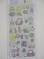 Cute Kawaii Crux Yururu Home Activities Series Sticker Sheet - Bird Breakfast Reading Gardening - for Journal Planner Craft