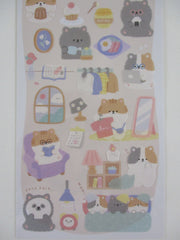 Cute Kawaii Crux Yururu Home Activities Series Sticker Sheet - Cat Breakfast Laundry Reading - for Journal Planner Craft