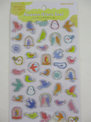 Cute Kawaii Kamio Candy Drop / Glass Style Sticker Sheet - Birds - for Journal Planner Craft Agenda Organizer Scrapbook