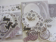 Cute Kawaii BGM Write On Decor Series Flake Stickers Sack - Bunny Rabbit Flower Easter - for Journal Agenda Planner Schedule Scrapbooking Craft Penpal Gift