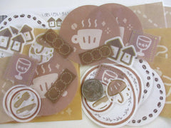 Cute Kawaii BGM Write On Decor Series Flake Stickers Sack - Coffee Cafe Latte Drink - for Journal Agenda Planner Schedule Scrapbooking Craft Penpal Gift