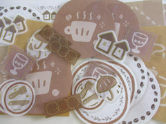 Cute Kawaii BGM Write On Decor Series Flake Stickers Sack - Coffee Cafe Latte Drink - for Journal Agenda Planner Schedule Scrapbooking Craft Penpal Gift