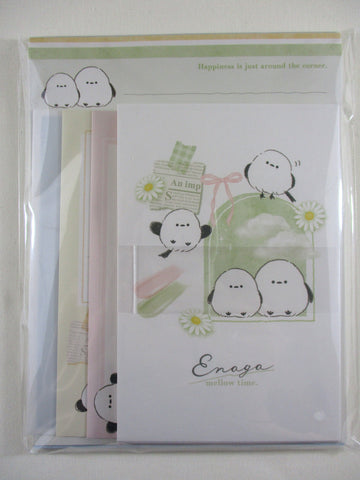 Cute Kawaii Crux Enaga Bird Daisy Letter Set Pack - Stationery Writing Paper Envelope Penpal Gift