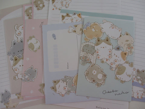 Cute Kawaaii Crux Cat Kitty Kitten Pet Asobo Neko Letter Sets - Stationery Writing Paper Envelope Penpal Gift