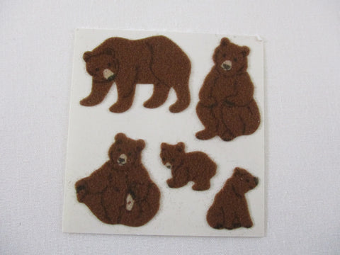 Sandylion Bear Fuzzy Sticker Sheet / Module - Vintage & Collectible