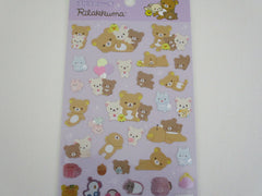 Cute Kawaii San-X Rilakkuma Bear Glittery Sticker Sheet 2024 - B - for Planner Journal Scrapbook Craft Diary Schedule Gift