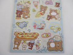 Cute Kawaii San-X Rilakkuma Bear Pizza Party Sticker Sheet 2024 - A - for Planner Journal Scrapbook Craft Diary Schedule Gift